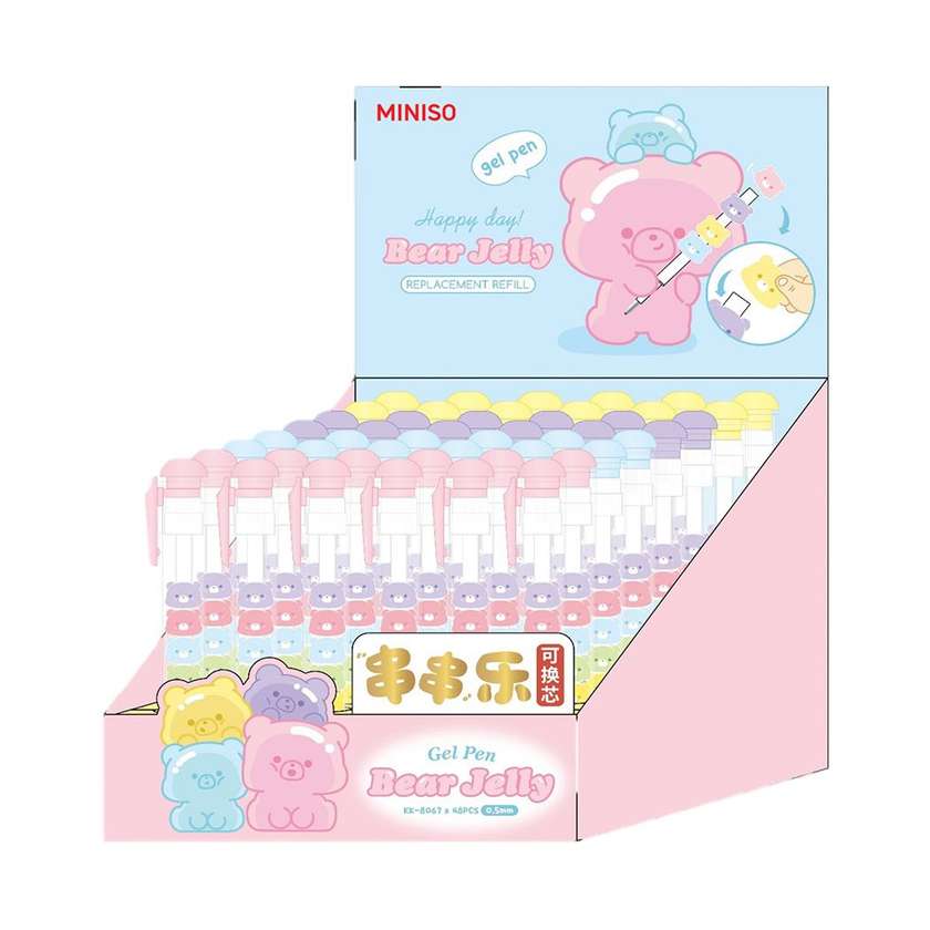 Bear Jelly Beadable Gel Pen (0.5mm, Black) (4 Assorted Models) PDQ