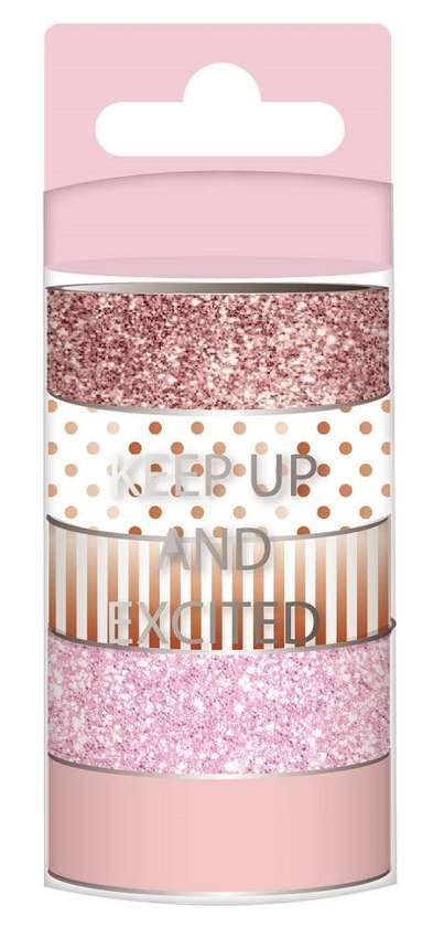 Rose Gold Series Adhesive Tape Set (5 Rolls)