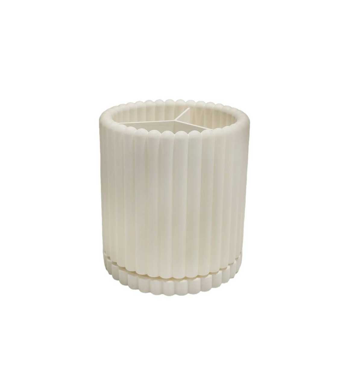 Column Pattern Rotating Pen Holder (White)