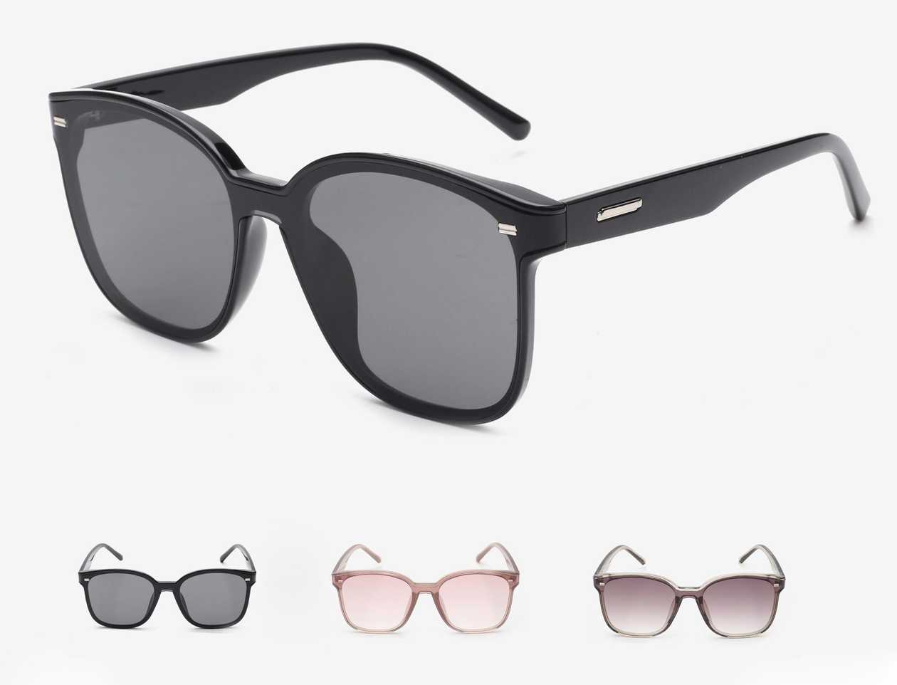 G-043 Bent Lens Large Frame Sunglasses