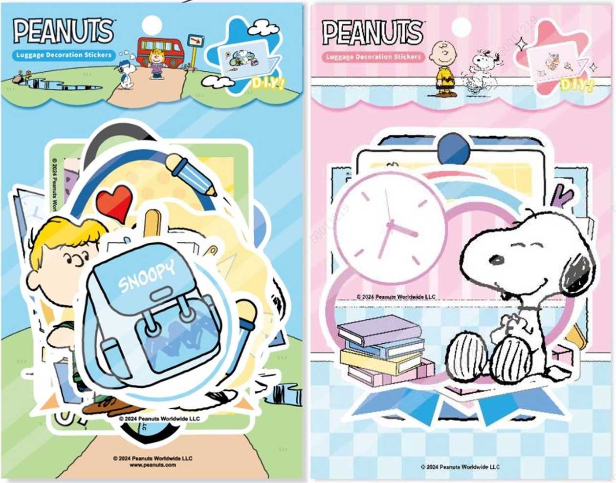 Snoopy Colorful Life Collection PVC Decoration Big Stickers (15 Sheets) (2 Assorted Models)