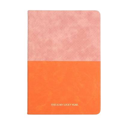 Peach Pink Series A5 PU Woven Cover Hardcover Book (80 Sheets) (PDQ)