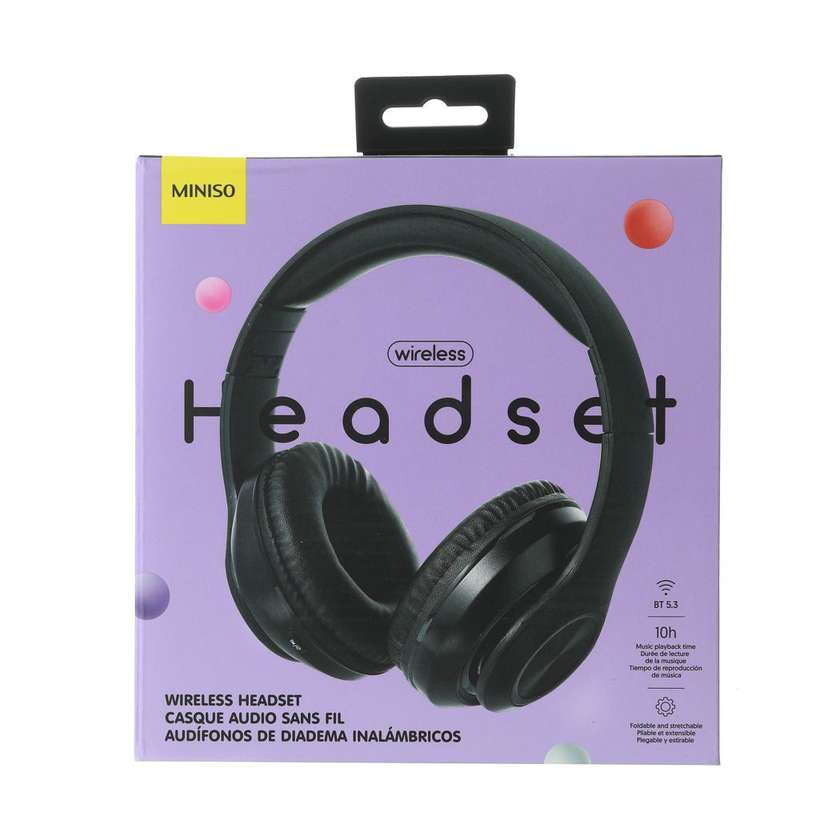 CD Pattern Foldable Wireless Headset Model: STN-39(Black)