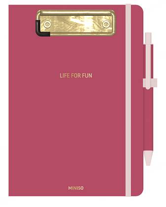 Minimalism Retro Collection A5 Clipboard Note Pad with Pen (Wine Red)