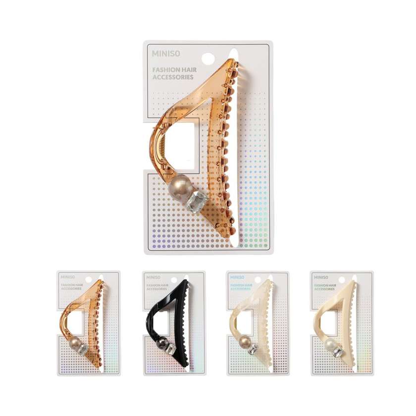 Triangle Pearl-Like Hair Claw Clip