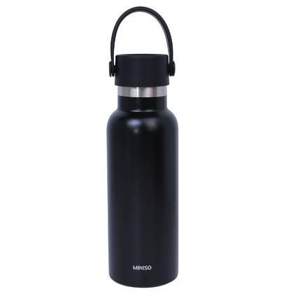 Solid Color Series Handle Insulated Bottle 500mL(Black)