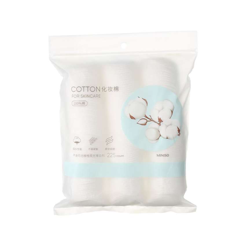 MINISO Round Soft Dual-Sided Cotton Pads (225 Count)