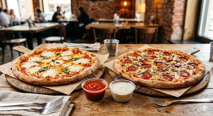 👉 Pachet Promo 2+2: Două Pizza + 2 Sosuri CADOU