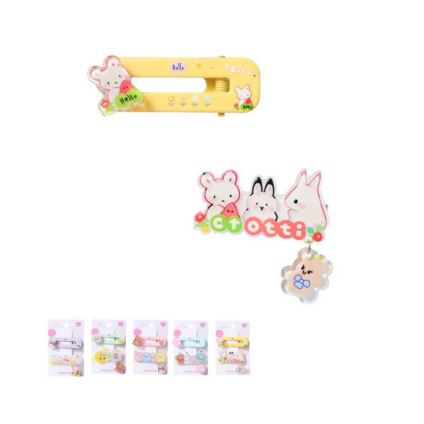 Cartoon Pendant Hair Clips (2 pcs)