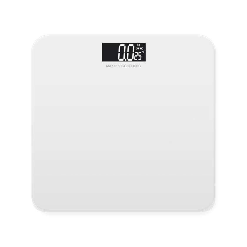 28cm Tempered Glass Digital Body Weight Scale with Temperature Display Model: SCTZC-220419 (White)