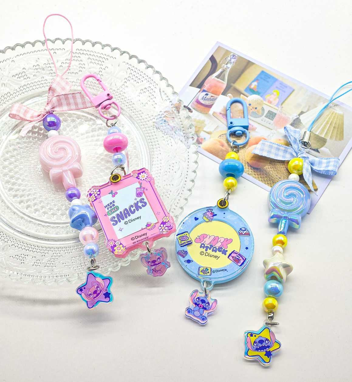 Disney Stitch Dinner Party Collection Photo Frame Keychains (2 pcs)