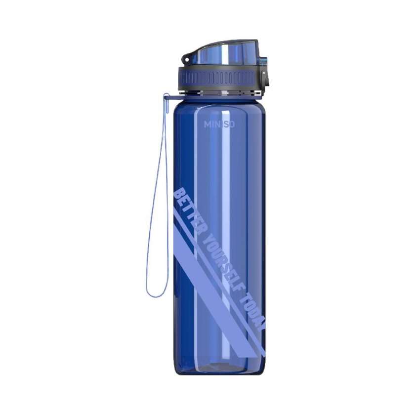 Sports TRITAN Cup Series with Tea Filter and Strap Plastic Bottle 1000mL(Navy Blue)