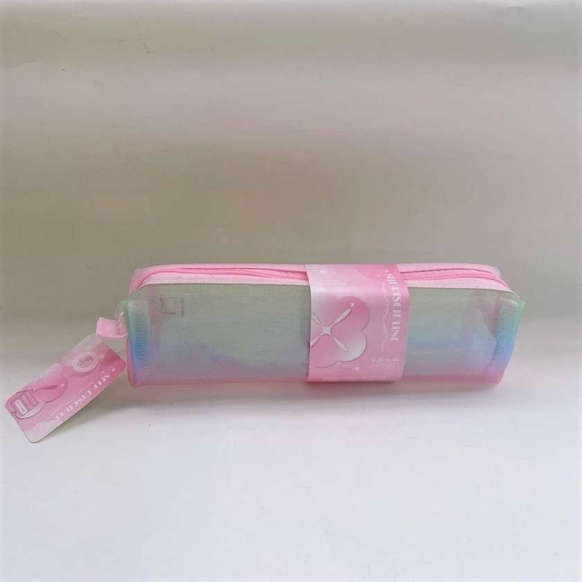 Quadrate Single-layer Mesh Stationery Case (Gradient Pink)