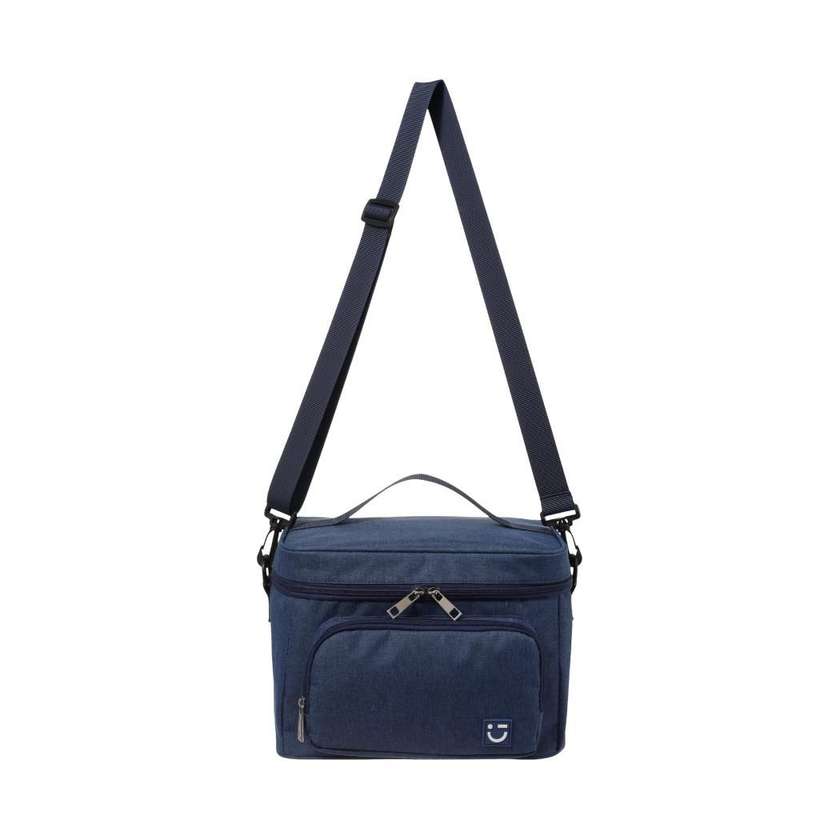 Solid Color Large Capacity Crossbody Lunch Bag (Navy)