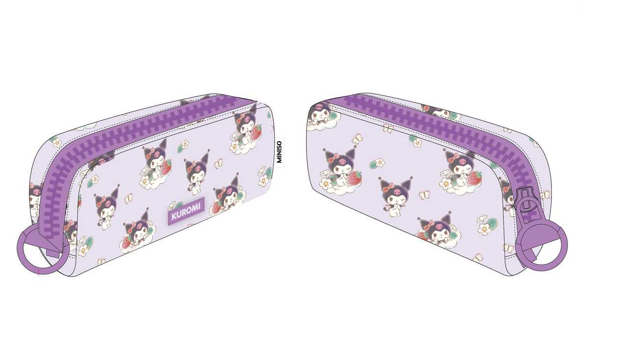 Kuromi Strawberry Season Collection Big-Zipper Stationery Case