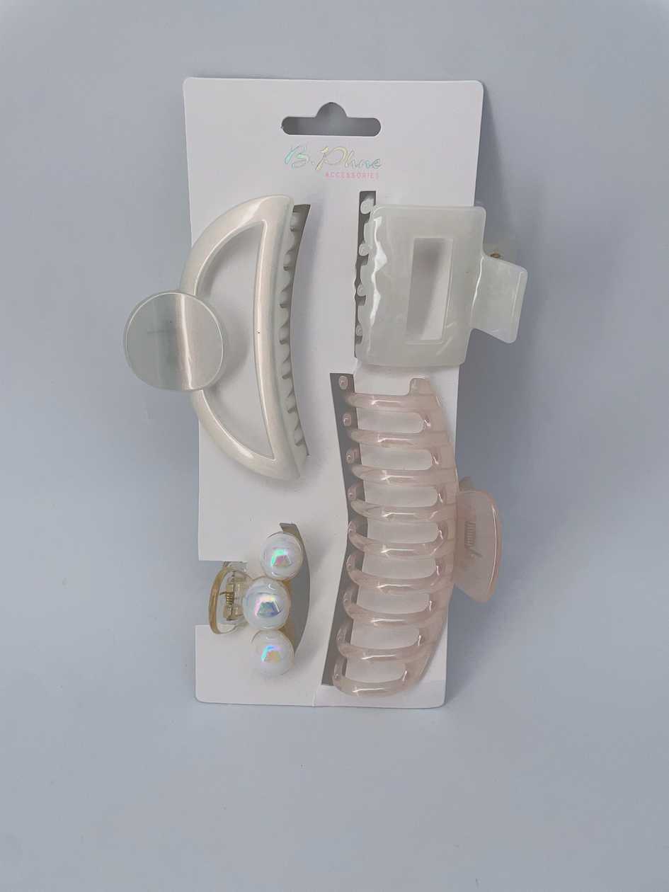 Beaded Hair Claw Clips (4 pcs)