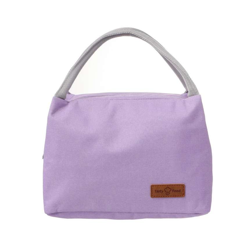 Large Capacity Solid Color Lunch Bag(Pale Purple)