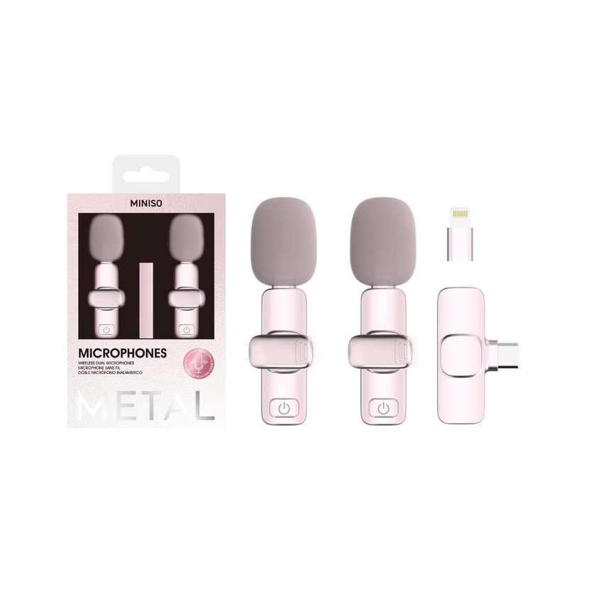 Mini Wireless Dual Microphones for Phones Model: SW-MCW05(Pink)
