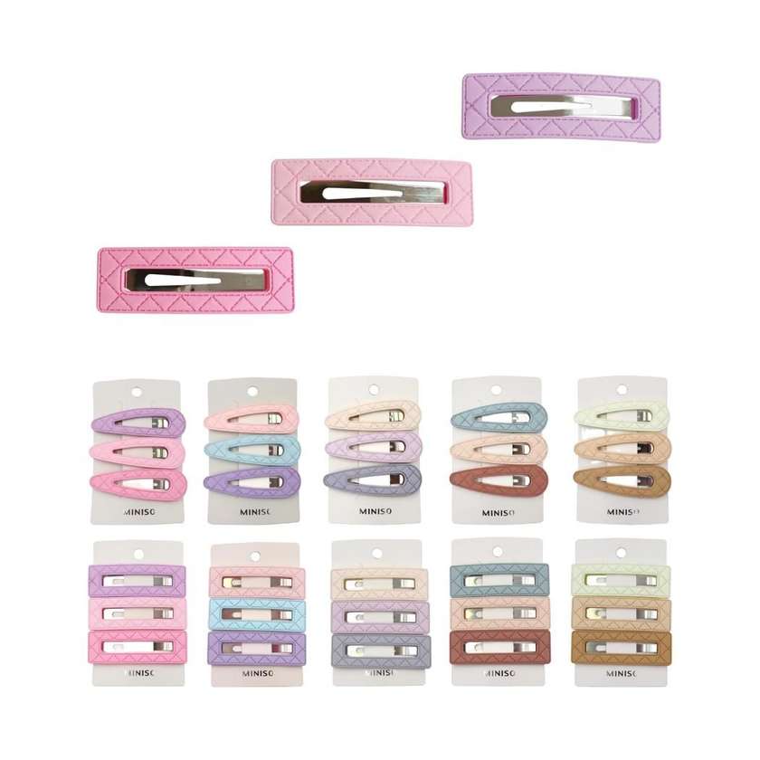 Gradient Color Rectangle Hair Clips (3 pcs)