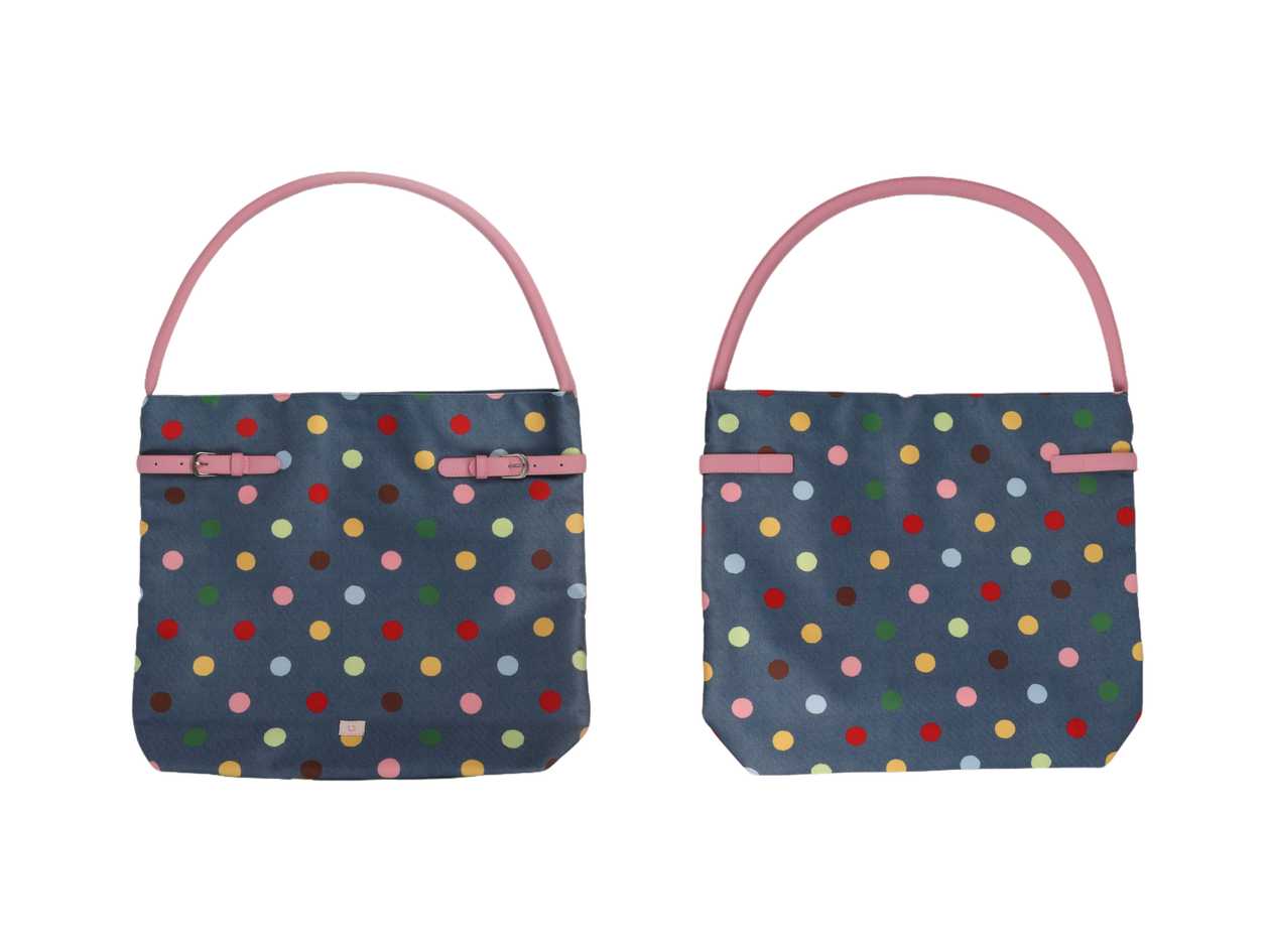 Colorful Heart Shoulder Tote Bag(Denim)