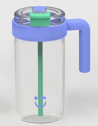 Large Capacity Plastic Bottle with Handle 1500mL(Blue)