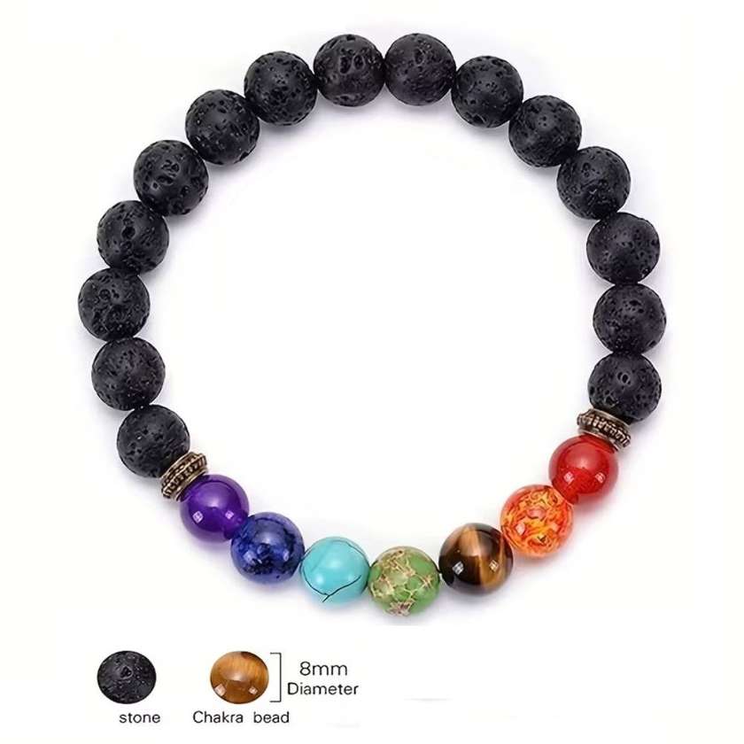 9994648 Chakra Bracelet With Lava Stones