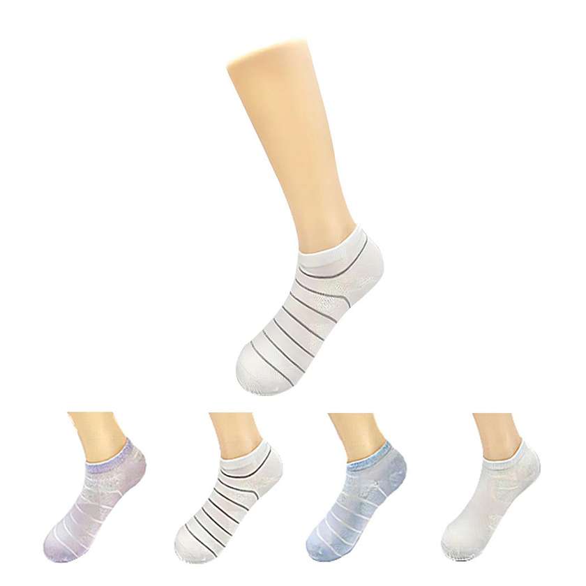 Cool Feeling Series Striped Mesh Women＇s Ankle Socks (2 Pairs)