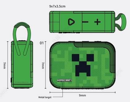 Minecraft Cloth Waterproof Wireless Speaker Model: A151
