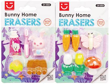3D Eraser Collection Bunny Home (2 Assorted Models)