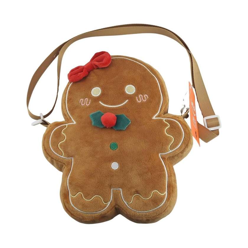Gingerbread Man Crossbody Bag (2 Assorted Models: Bow, Christmas Hat)
