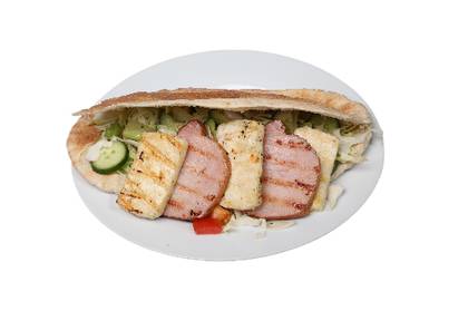 Pitta With Halloumi & Lountza