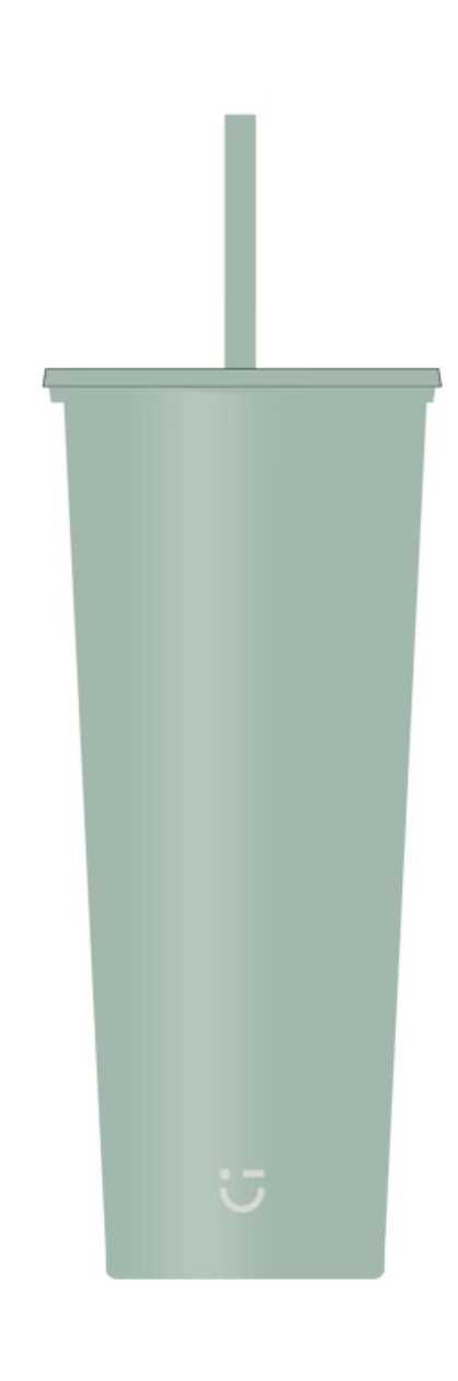 Light & Enjoy Series Single Wall Straw Bottle 850mL(Green)