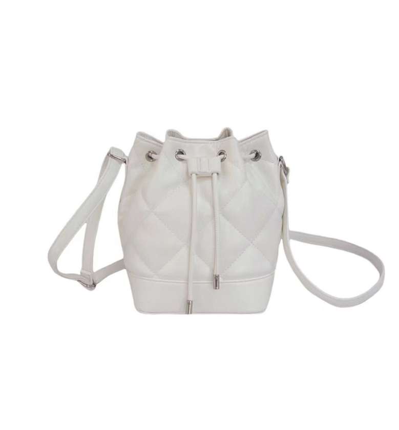 Drawstring Crossbody Bag (Beige)