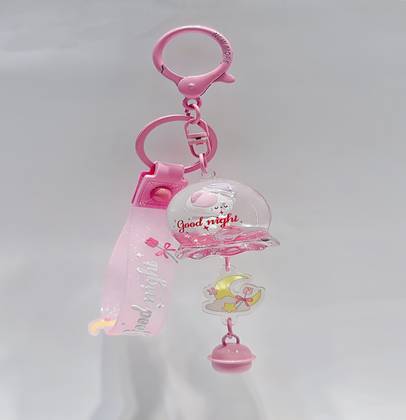 Sweet Dream Kitty Wind Chime-Shaped Keychain