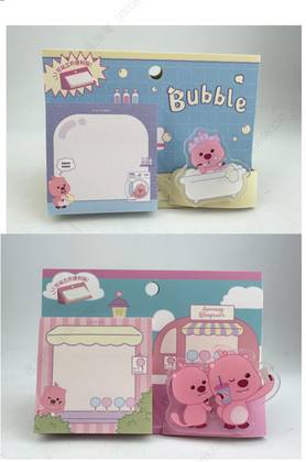 Zanmang Loopy Collection Sticky Notes 80 Sheets & Acrylic Clip Set (A)