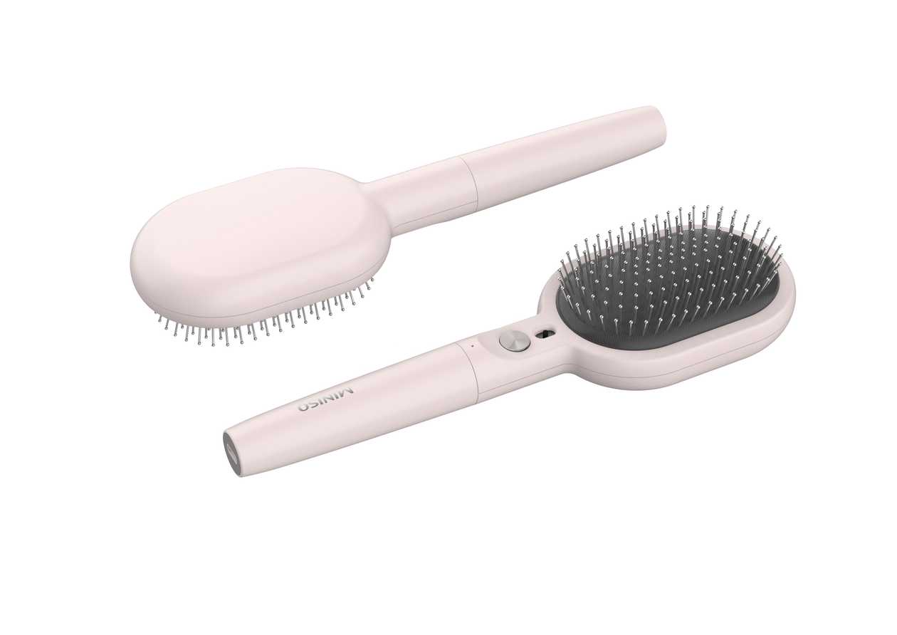 Classic Series Rechargeable Negative lon Hair Brush Model: EA21001 (Pale Pink)