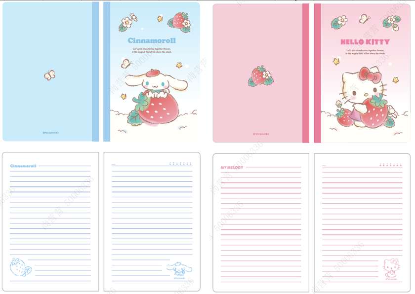 Hello Kitty and Friends Strawberry Collection A5 Stitch-bound Book (28 Sheets) (2 Assorted Models)