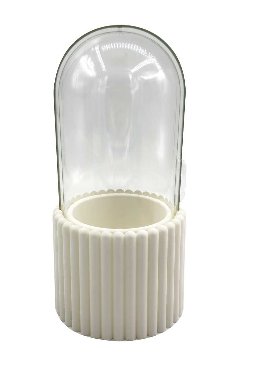 Column Pattern Makeup Brush Holder (White)