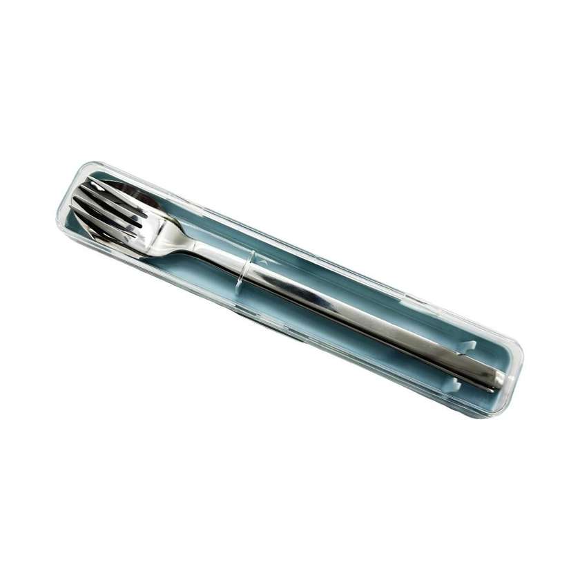 Stainless Steel Portable Cutlery Set (fork, spoon)(Light blue)