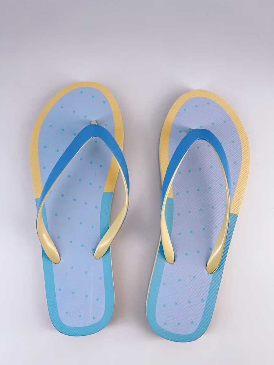 Ice Cream Color Womens Flip-Flops(Blue,37-38)
