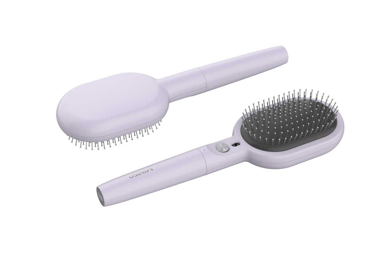 Classic Series Rechargeable Negative lon Hair Brush Model: EA21001 (Pale Purple)