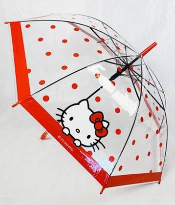 Hello Kitty Apple Collection Clear Long-Handled Umbrella