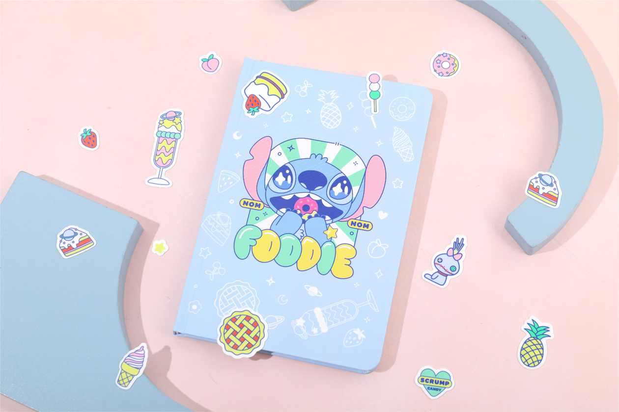 Disney Stitch Dinner Party Collection 80-Sheet A5 Hardcover Book & Silicone Stickers Set