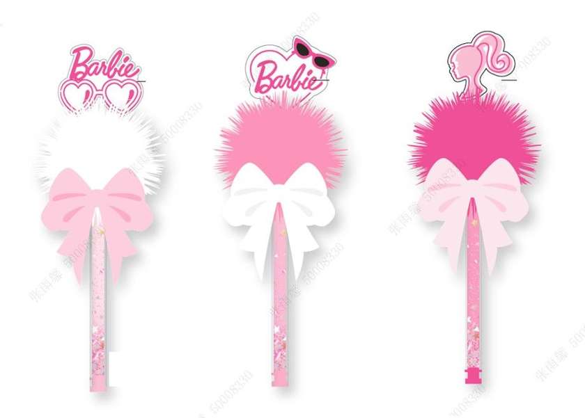 Barbie Collection  Fluffy Ball Gel Pen(3 Assorted Models) PDQ
