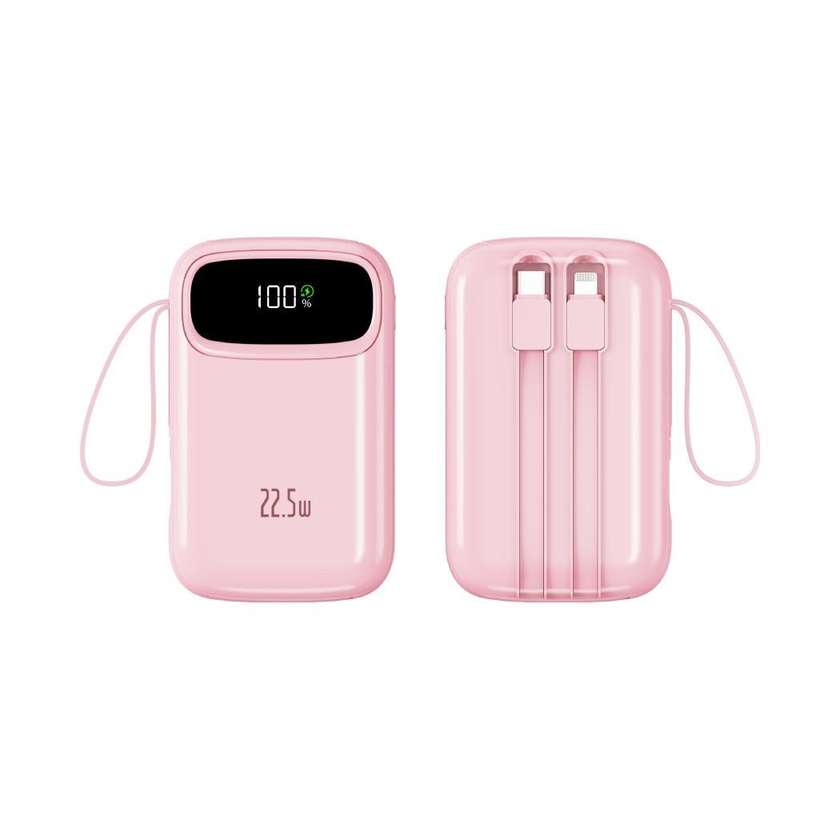 20000 mAH Fast Charging 22.5W Power Bank with Cable Model: X-210(Pink)