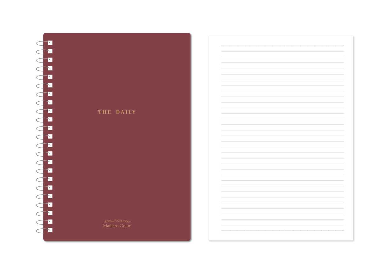 Minimalism Retro Collection A4 PP Wire-bound Book 90 Sheets (Wine Red)