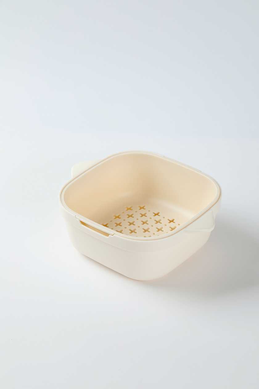 Graceful Series Double Layer Colander (Small)(Beige)