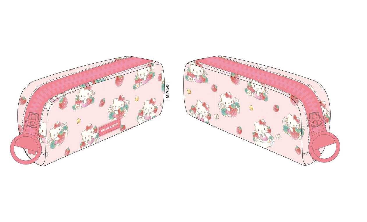 Sanrio characters Strawberry Collection Big-Zipper Stationery Case (Hello Kitty)