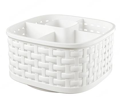 Hollow-Out Imitation Rattan 5 Compartments Storage Basket