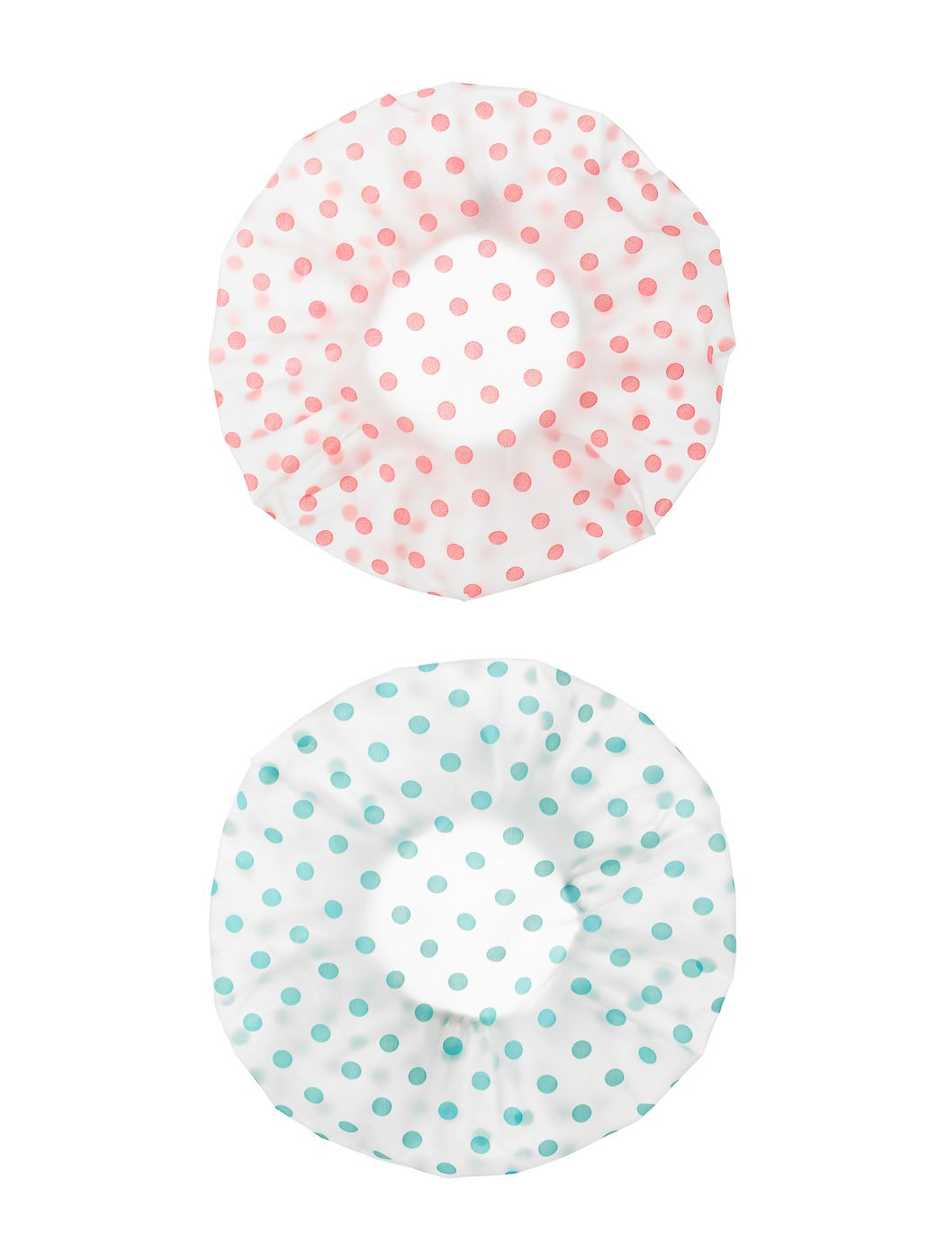 Wavy Dots Waterproof Shower Caps (2 pcs)